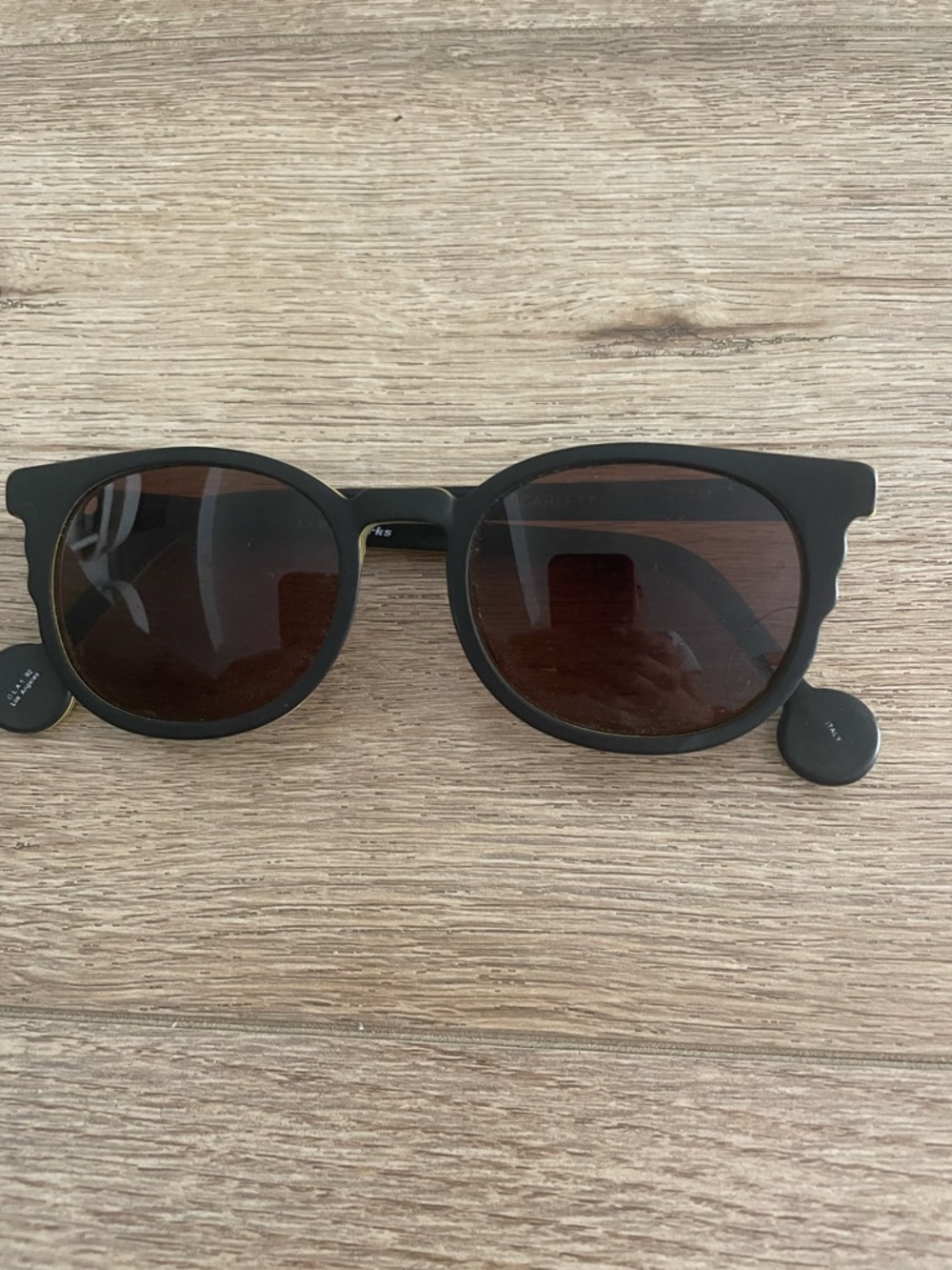 Matte Black Round Sunglasses with Brown Lenses